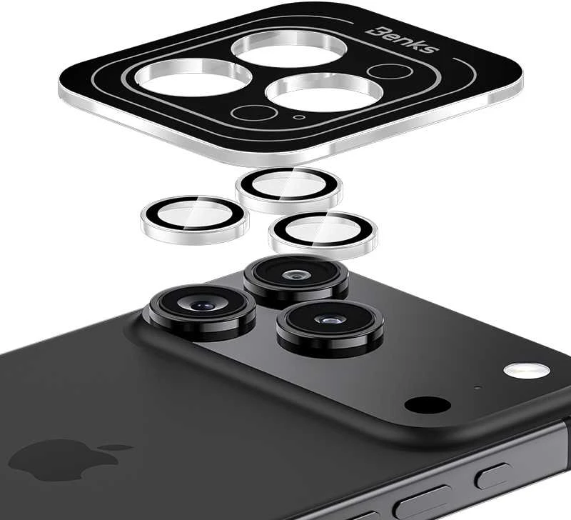 Oem Benks Apsauginis stiklas Glass Warrior Lens Protector telefonui skirtas Apple iPhone 17 Pro/17 Pro Max (objektyvui 3 vnt) transparent