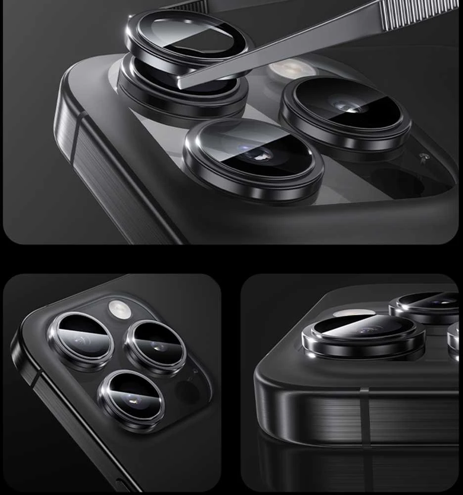 Benks Apsauginis stiklas Glass Warrior Lens Protector telefonui skirtas Apple iPhone 16 Pro/16 Pro Max (objektyvui 3 vnt) sidabrinis
