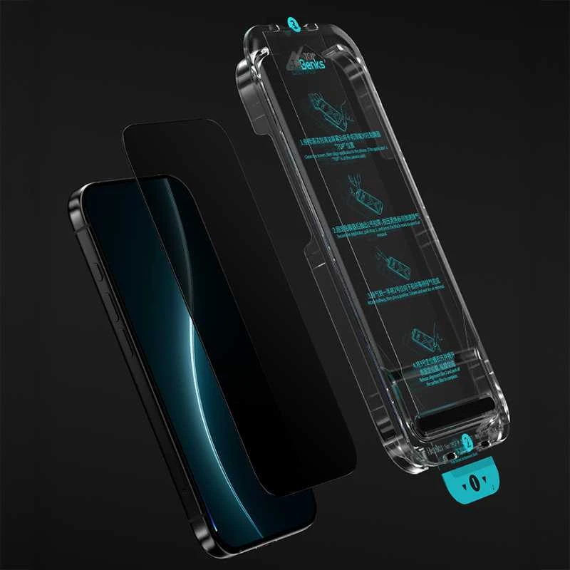 Benks Apsauginis stiklas Glass Warrior Privacy skirtas Apple iPhone 17/16 Pro juodas