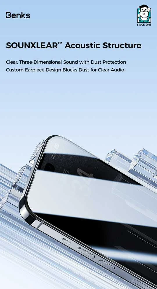 Benks apsauginis stiklas Ultra Shield Privacy Glass (FK66) skirtas Apple iPhone 16 Pro Max juodos spalvos
