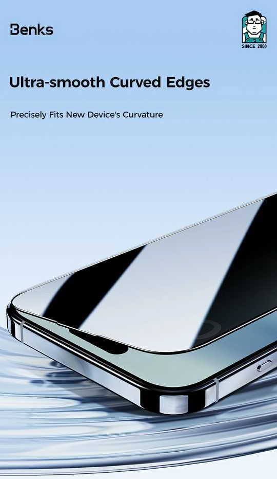 Benks apsauginis stiklas Ultra Shield Privacy Glass (FK66) skirtas Apple iPhone 16 Pro Max juodos spalvos