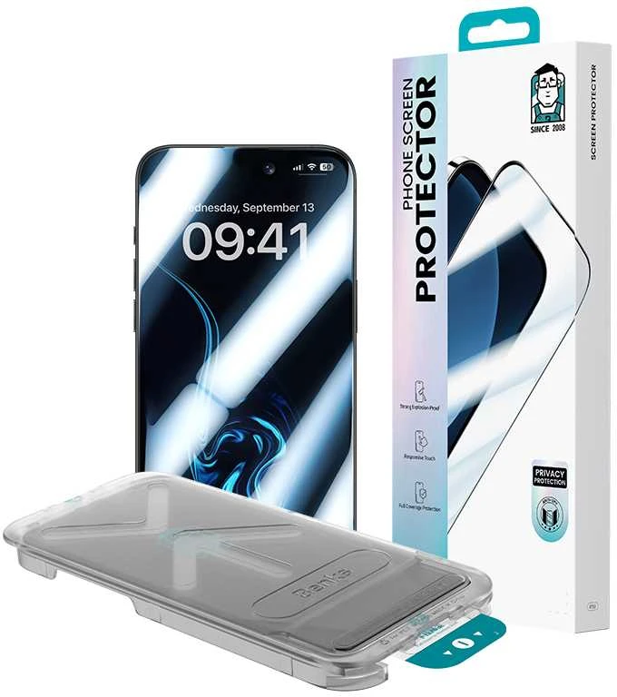 Benks apsauginis stiklas Ultra Shield Privacy Glass (FK66) skirtas Apple iPhone 16 Pro Max juodos spalvos
