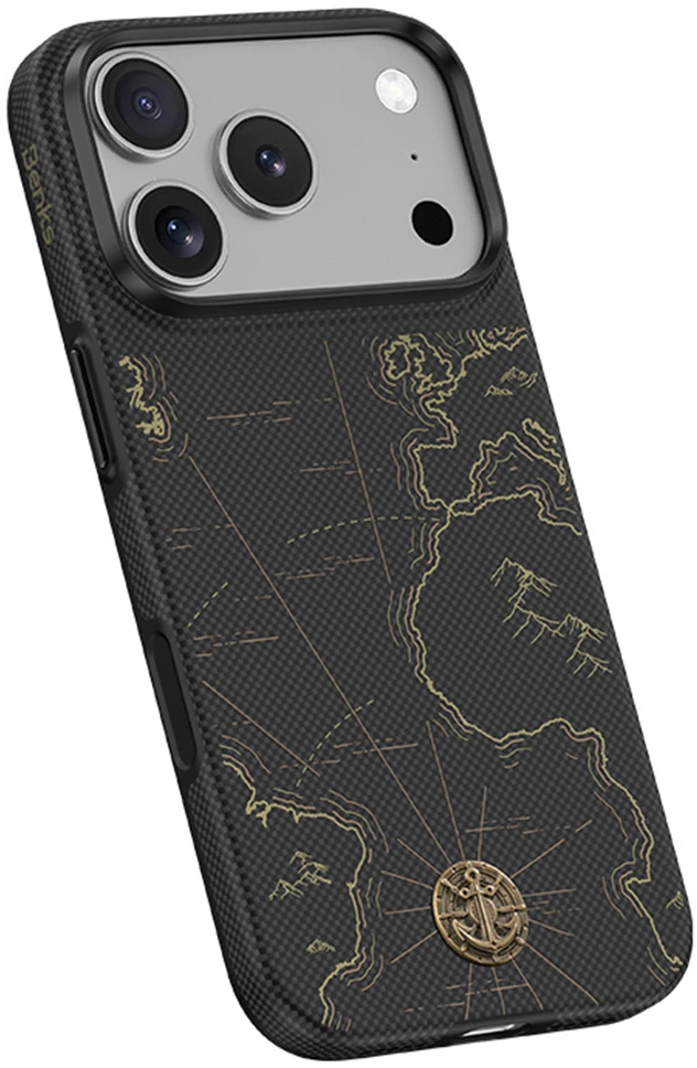 Benks ArmorEdge X1 Air Navigator Kevlar Dėklas (C.K.FL.AP.SJ.0069) iPhone 18 Pro/17 Pro juodos spalvos