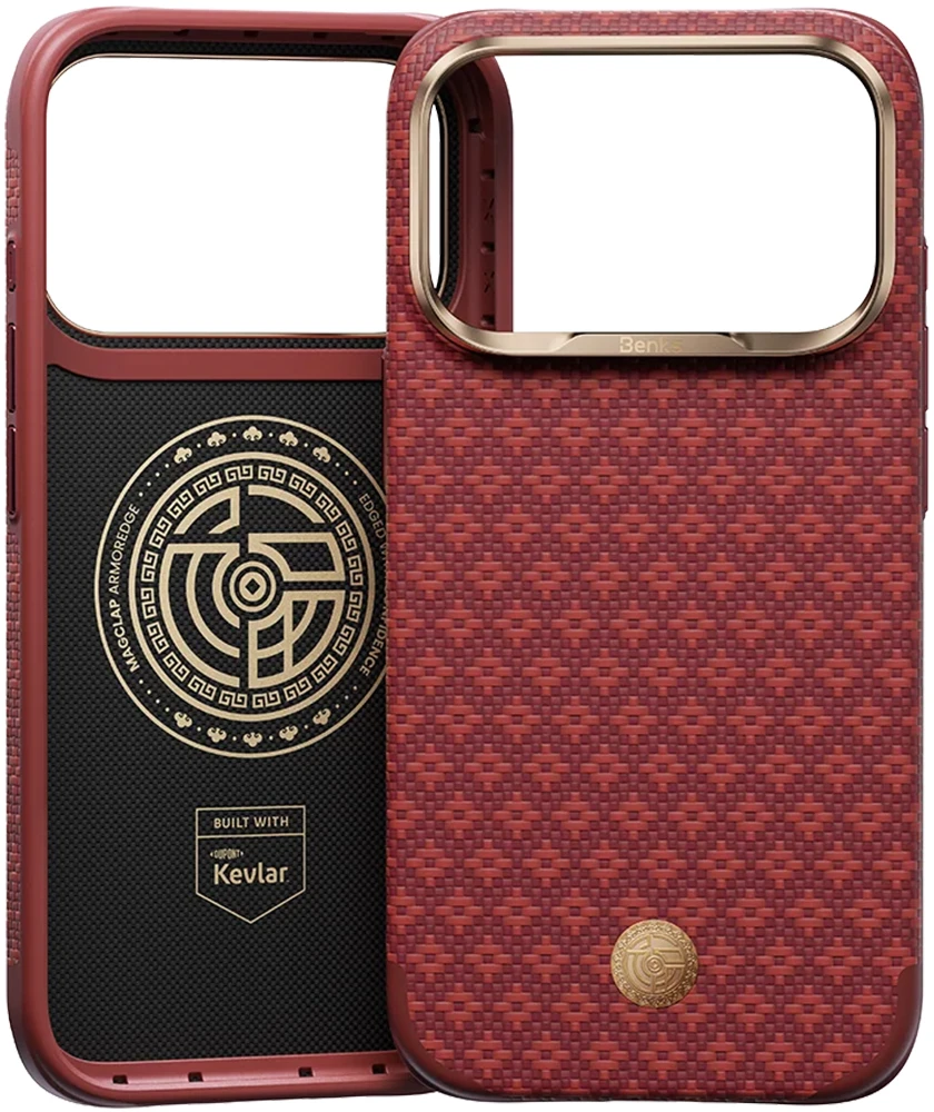 Benks ArmorGrid Edge X9 Air Navigator Kevlar Dėklas (C.K.FL.AP.RD.X069) iPhone 18 Pro/17 Pro Sawy raudonos spalvos