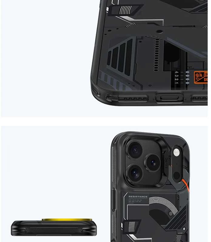 Benks Dėklas Dynamic Magnetic Mecha (D069) skirtas iPhone 17 Pro juodos spalvos (Camera Control Button)