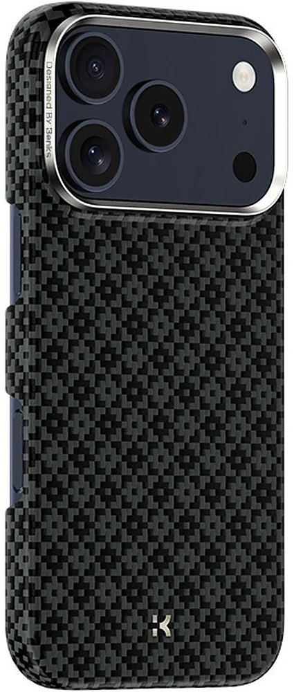 Benks Dėklas Magnetic Armor Air Armor Grid Kevlar Metal Frame 600D (C.K.FL.AP.BK.0072) do Iphone 18 Pro/17 Pro juoda