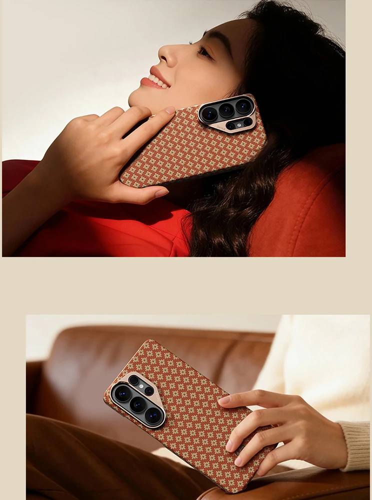 Benks Dėklas Magnetic Armor Air Armor Grid Kevlar Metal Frame 600D (C.K.FL.SA.GD.A050) skirta Samsung Galaxy S26 Ultra FORTUNE oranžinės spalvos