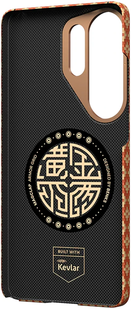 Benks Dėklas Magnetic Armor Air Armor Grid Kevlar Metal Frame 600D (C.K.FL.SA.GD.A050) skirta Samsung Galaxy S26 Ultra FORTUNE oranžinės spalvos