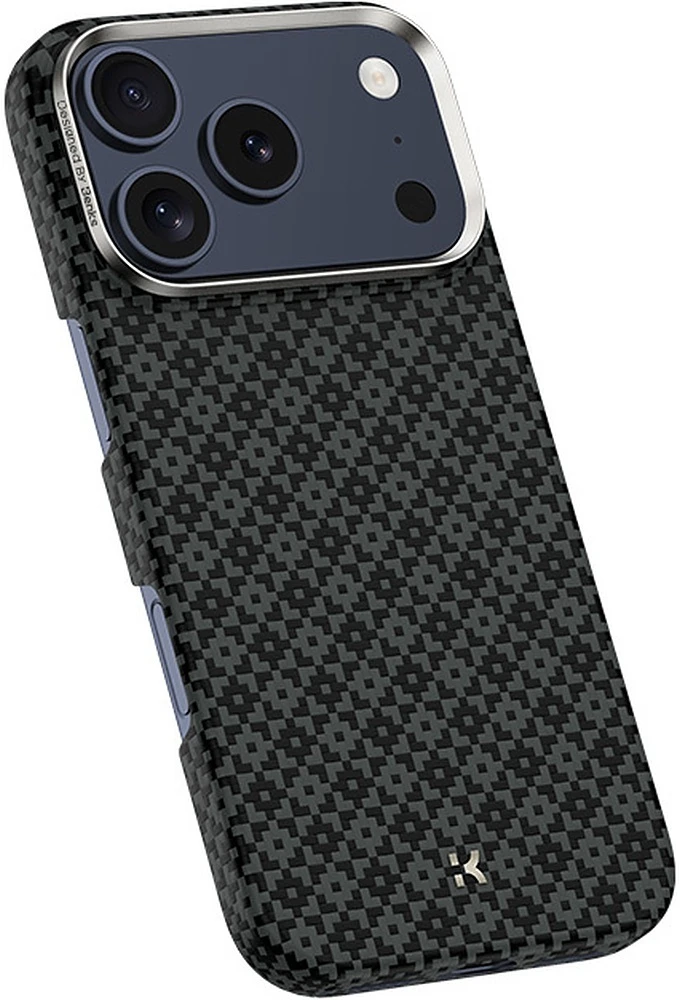 Benks Dėklas Magnetic Armor Air Armor Grid Kevlar Metal Frame 600D (C.K.FL.AP.BK.0072) do Iphone 18 Pro/17 Pro juoda