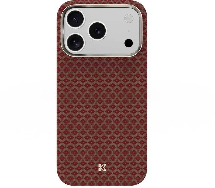 Benks dėklas Magnetic Armor Air Armor Grid Kevlar Metal Frame 600D (H070) skirtas Apple iPhone 17 Pro Max oranžinės spalvos