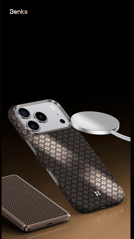 Benks Dėklas Magnetic Armor Air Armor Grid Kevlar Metal Frame 600D (C.K.FL.AP.BE.0073) do Iphone 18 Pro Max/17 Pro Max mėlyna