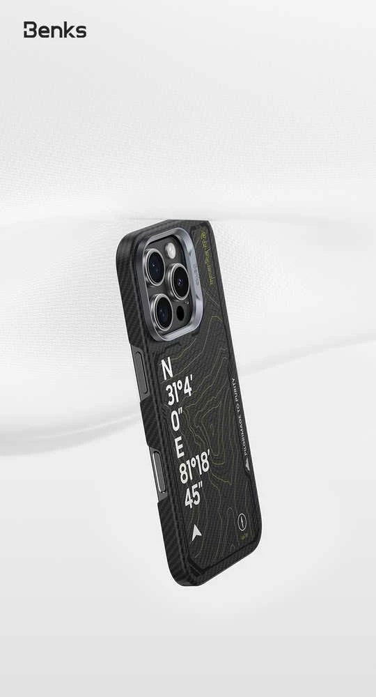 Benks Dėklas Magnetic Armor Air Kevlar 600D Summit Kangrinboque (0066) skirtas Apple iPhone 16 Pro Max