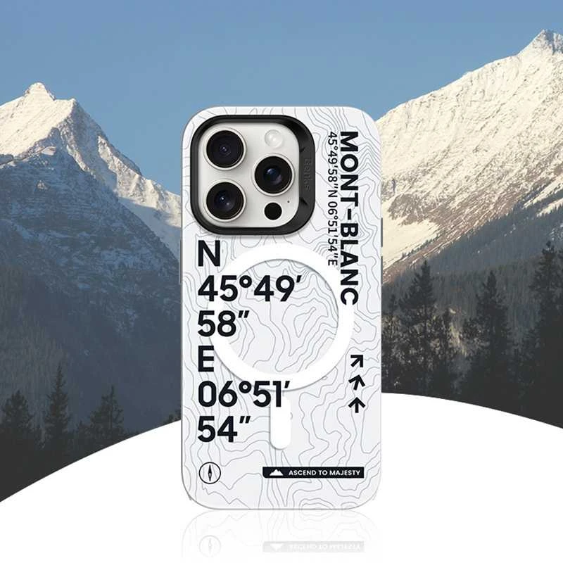 Benks dėklas Magnetic Armor Air Kevlar 600D Summit Mont-Blanc (A065), skirtas iPhone 16 Pro