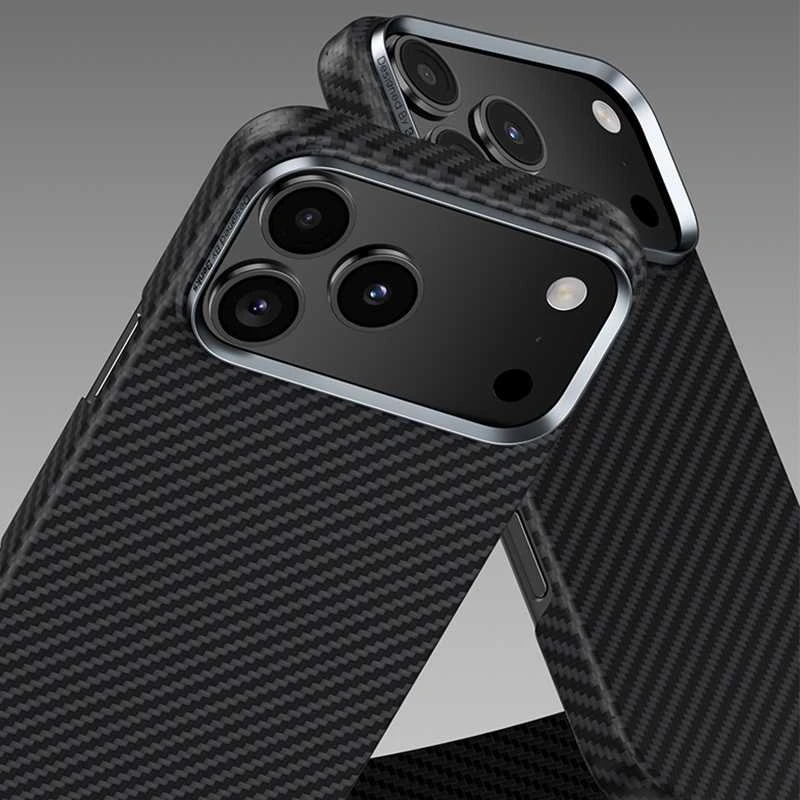 Benks Dėklas Magnetic Armor Air Kevlar Metal Frame 600D (0070) skirtas Apple iPhone 17 Pro Max juodos spalvos