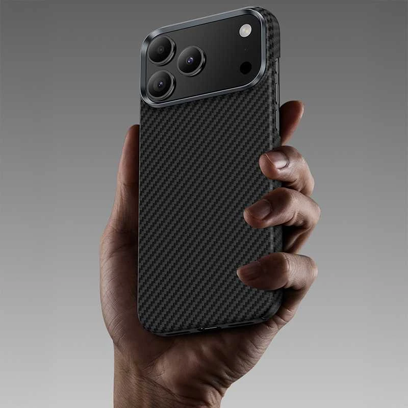 Benks Dėklas Magnetic Armor Air Kevlar Metal Frame 600D (0067) skirtas Apple iPhone 17 juodos spalvos
