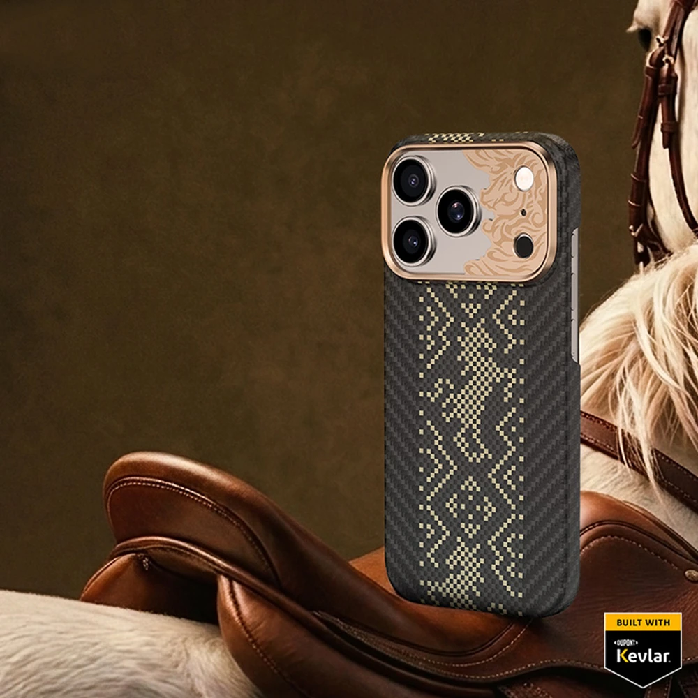 Benks Dėklas Magnetic Armor Air Knight Kevlar Metal Frame (C.K.FL.AP.GD.X072) do Iphone 18 Pro/17 Pro juoda