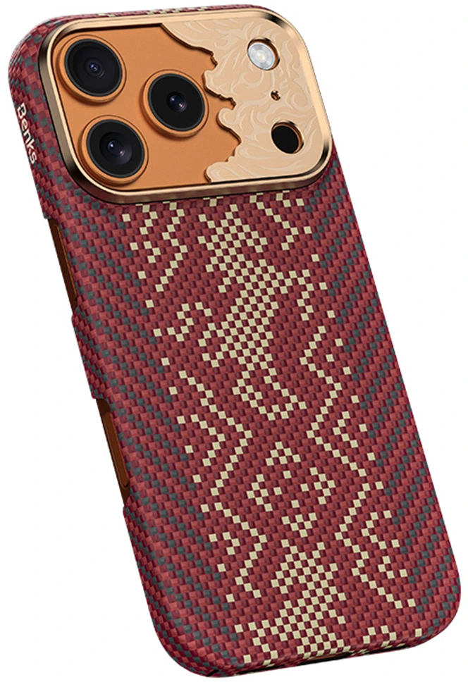 Benks Dėklas Magnetic Armor Air Knight Kevlar Metal Frame (C.K.FL.AP.GD.J073) do Iphone 18 Pro Max/17 Pro Max raudona