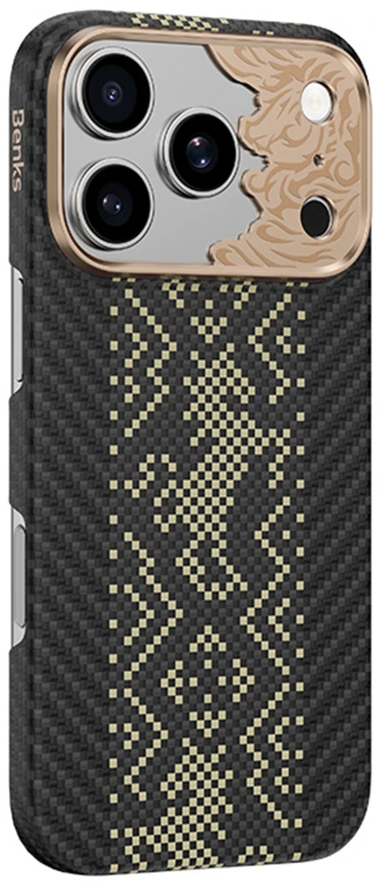 Benks Dėklas Magnetic Armor Air Knight Kevlar Metal Frame (C.K.FL.AP.GD.X073) do Iphone 18 Pro Max/17 Pro Max juoda