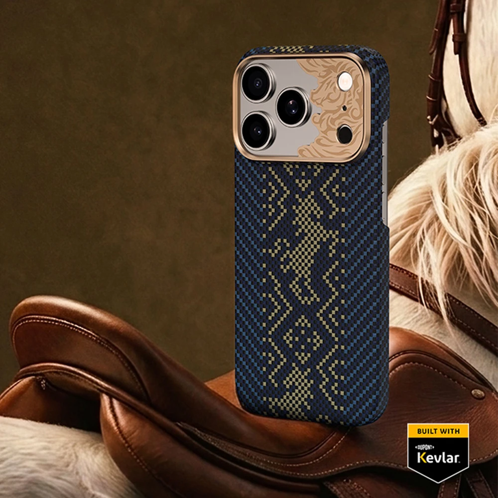 Benks Dėklas Magnetic Armor Air Knight Kevlar Metal Frame (C.K.FL.AP.GD.C073) do Iphone 18 Pro Max/17 Pro Max mėlyna