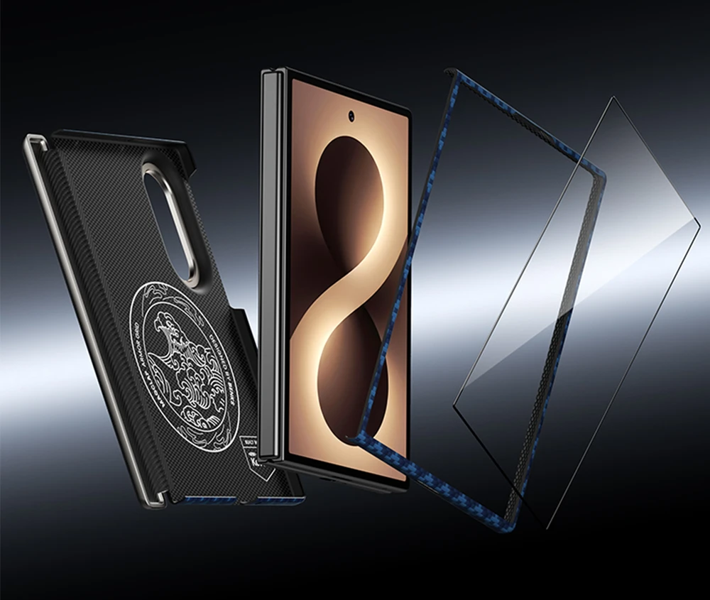 Benks Dėklas Magnetic Armor Grid Air Grand Combo (C.K.FL.SA.BE.S060) skirtas Samsung Galaxy Z Fold 8 mėlynos spalvos