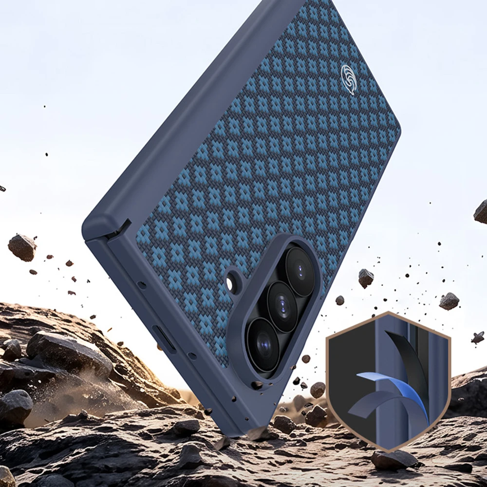 Benks Dėklas Magnetic Armor Grid Pro Grand Combo (C.K.FL.SA.BE.C051) skirtas Samsung Galaxy Z Fold 8 Ultra mėlynos spalvos
