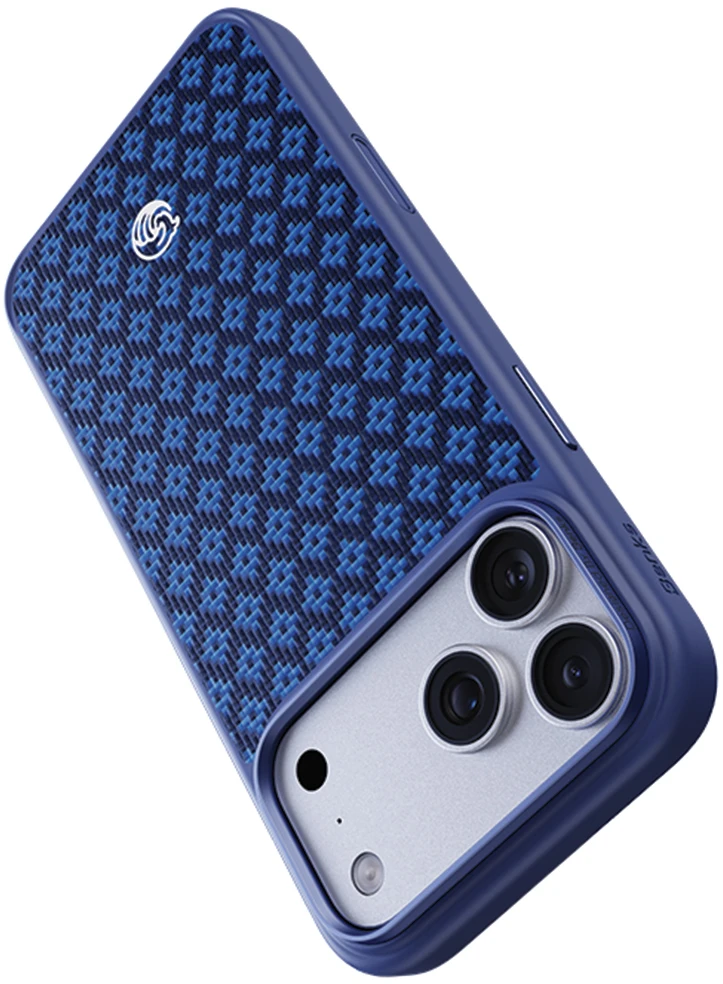 Benks Dėklas Magnetic Armor Pro Armor Grid Kevlar Metal Frame 600D (C.K.FL.AP.BE.B072) iPhone 18 Pro/17 Pro mėlynas (Camera Control Button)