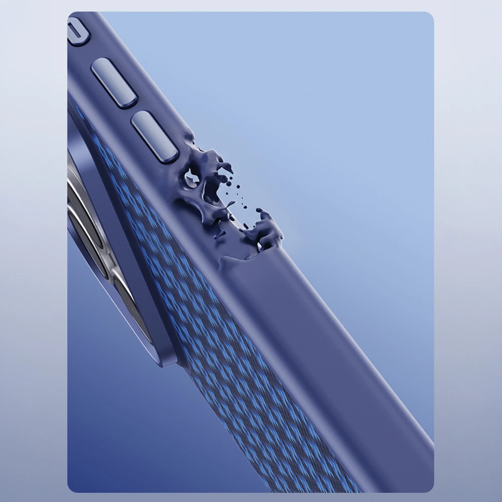 Benks Dėklas Magnetic Armor Pro Armor Grid Kevlar Metal Frame 600D (C.K.FL.AP.BE.B073) iPhone 18 Pro Max/17 Pro Max mėlynas (Camera Control Button)