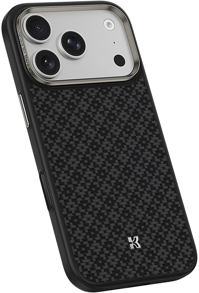 Benks Dėklas Magnetic Armor Pro Armor Grid Kevlar Metal Frame 600D (C.K.FL.AP.BK.B073) do Iphone 18 Pro Max/17 Pro Max juoda (Camera Control Button)