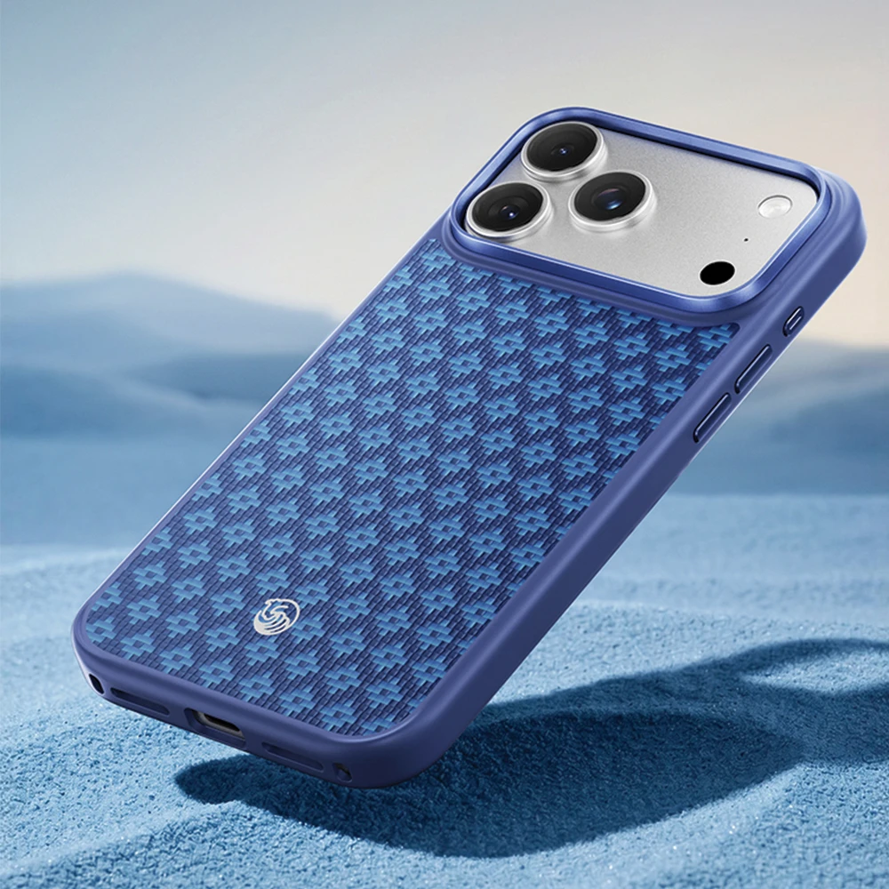Benks Dėklas Magnetic Armor Pro Armor Grid Kevlar Metal Frame 600D (C.K.FL.AP.BE.B073) iPhone 18 Pro Max/17 Pro Max mėlynas (Camera Control Button)