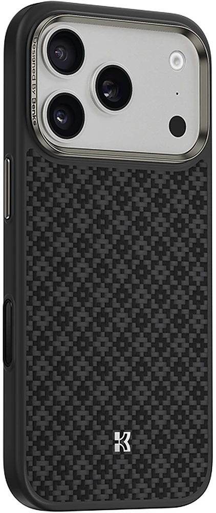 Benks Dėklas Magnetic Armor Pro Armor Grid Kevlar Metal Frame 600D (C.K.FL.AP.BK.B072) do Iphone 18 Pro/17 Pro juoda (Camera Control Button)