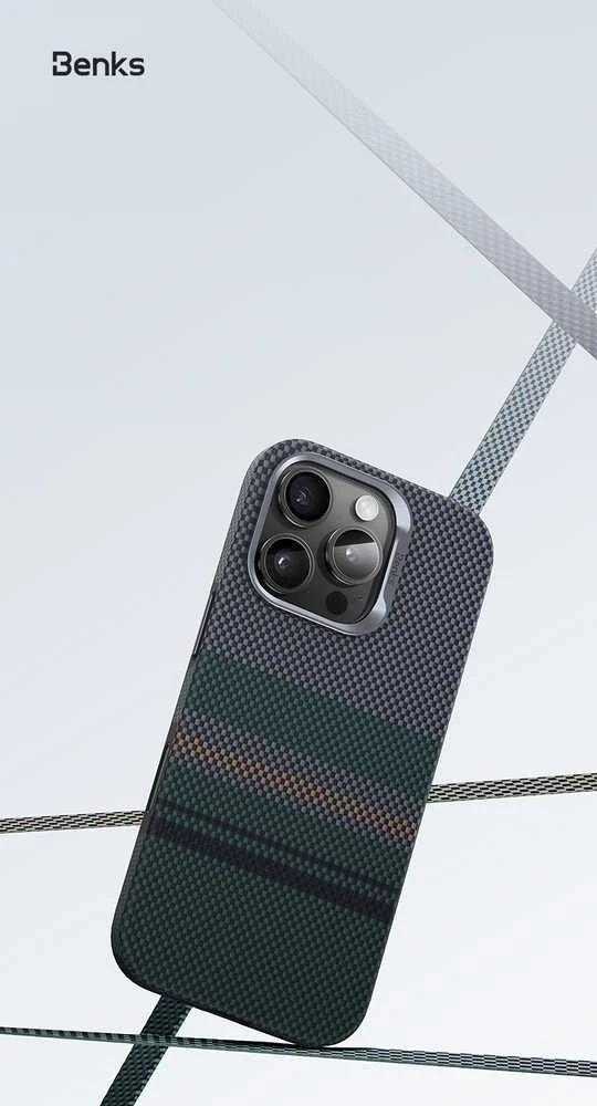 Benks Dėklas Magnetic Armor Pro Aurora Kevlar 600D (BC66) skirtas Apple iPhone 16 Pro Max (Camera Control Button)