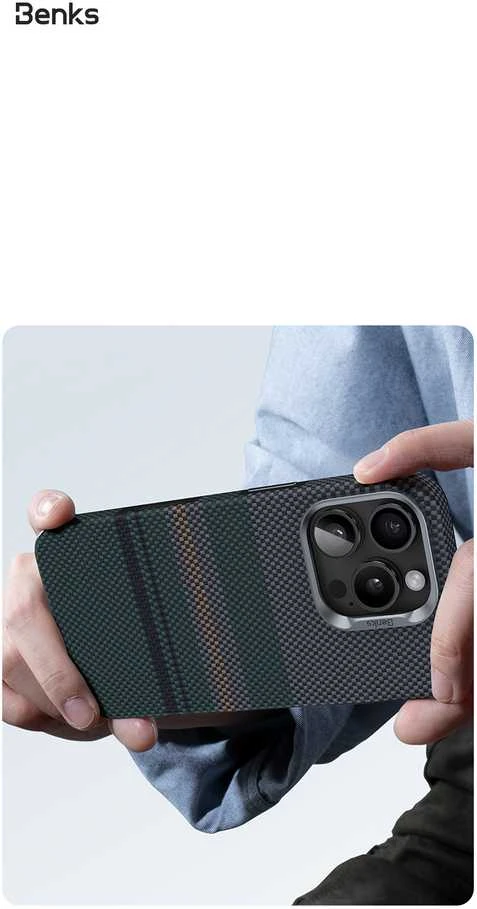Benks Dėklas Magnetic Armor Pro Aurora Kevlar 600D (BC66) skirtas Apple iPhone 16 Pro Max (Camera Control Button)
