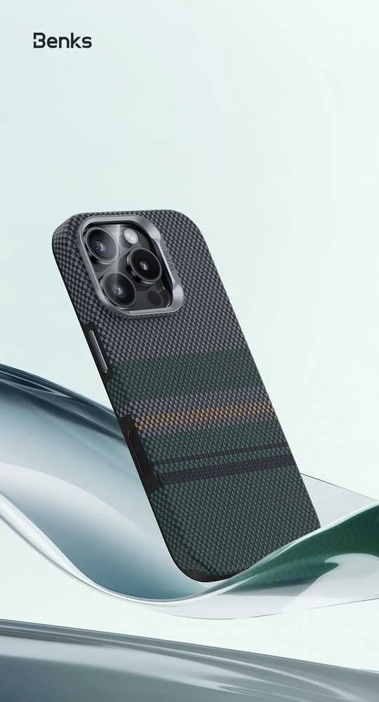 Benks Dėklas Magnetic Armor Pro Aurora Kevlar 600D (BC66) skirtas Apple iPhone 16 Pro Max (Camera Control Button)