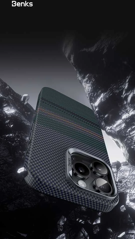 Benks Dėklas Magnetic Armor Pro Aurora Kevlar 600D (BC66) skirtas Apple iPhone 16 Pro Max (Camera Control Button)