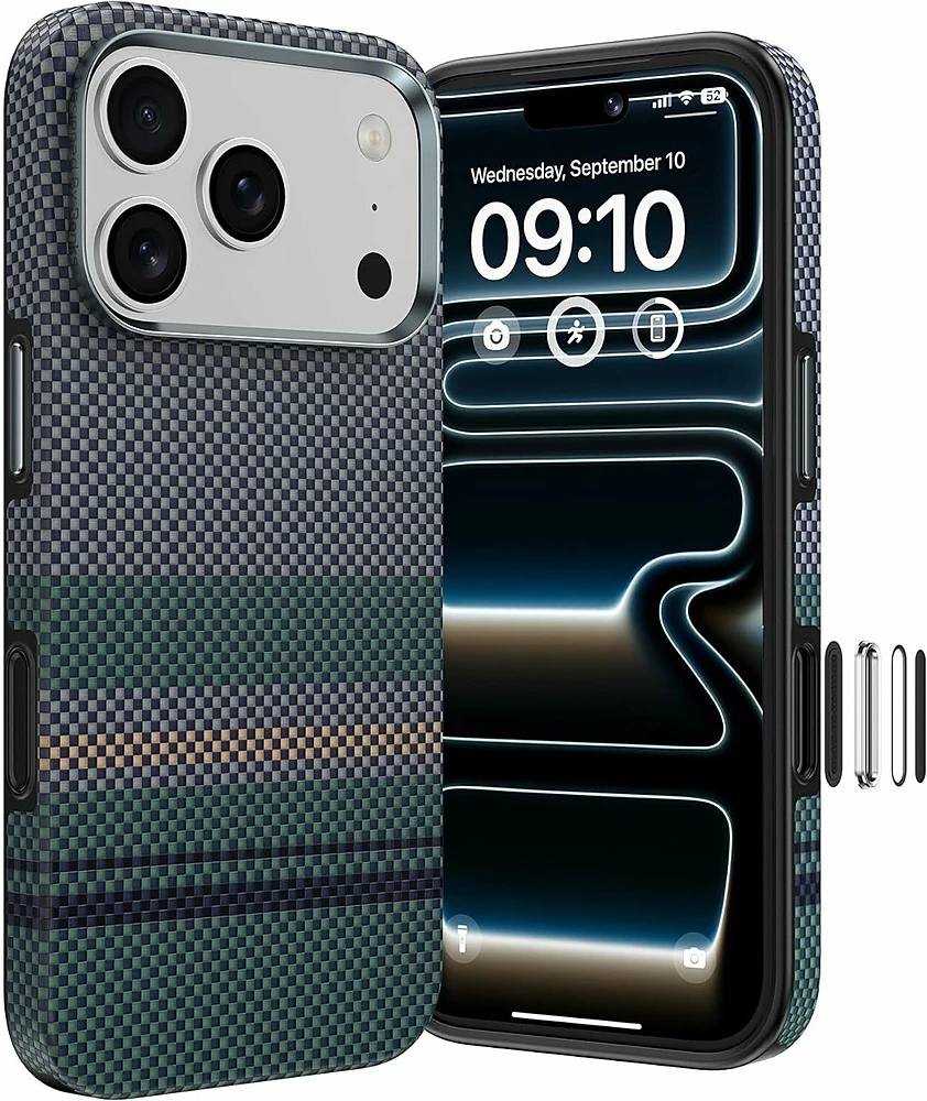 Benks Dėklas Magnetic Armor Pro Aurora Kevlar 600D (C.K.FL.AP.SR.A073) iPhone 18 Pro Max/17 Pro Max (Fotoaparato valdymo mygtukas)
