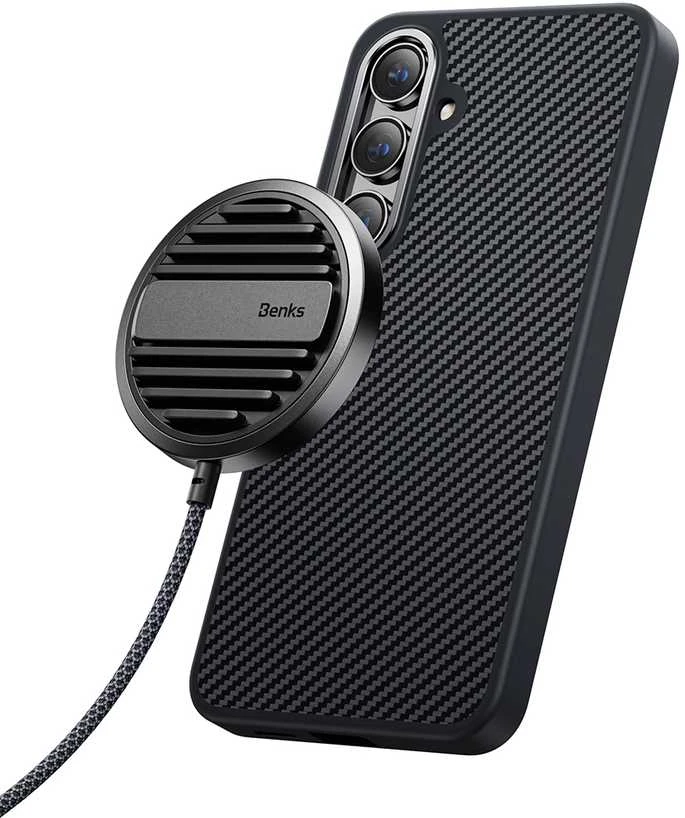 Benks dėklas Magnetic Armor Pro Kevlar 600D (0041) skirtas Samsung Galaxy S24 Plus juodos spalvos