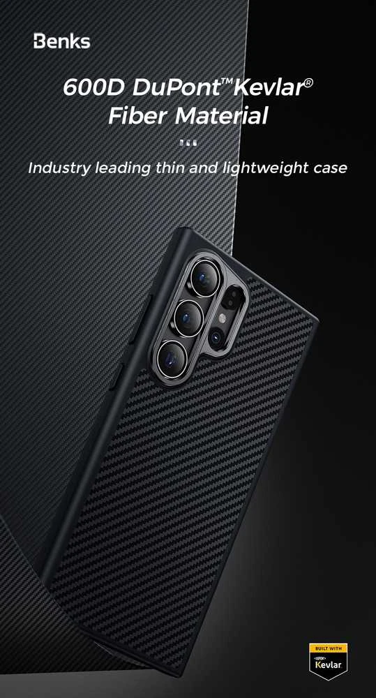 Benks dėklas Magnetic Armor Pro Kevlar 600D (0041) skirtas Samsung Galaxy S24 Plus juodos spalvos
