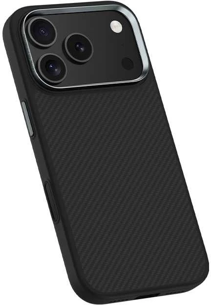 Benks Dėklas Magnetic Armor Pro Kevlar Metal Frame 600D (A070) skirtas Apple iPhone 17 Pro Max juodos spalvos (Camera Control Button)