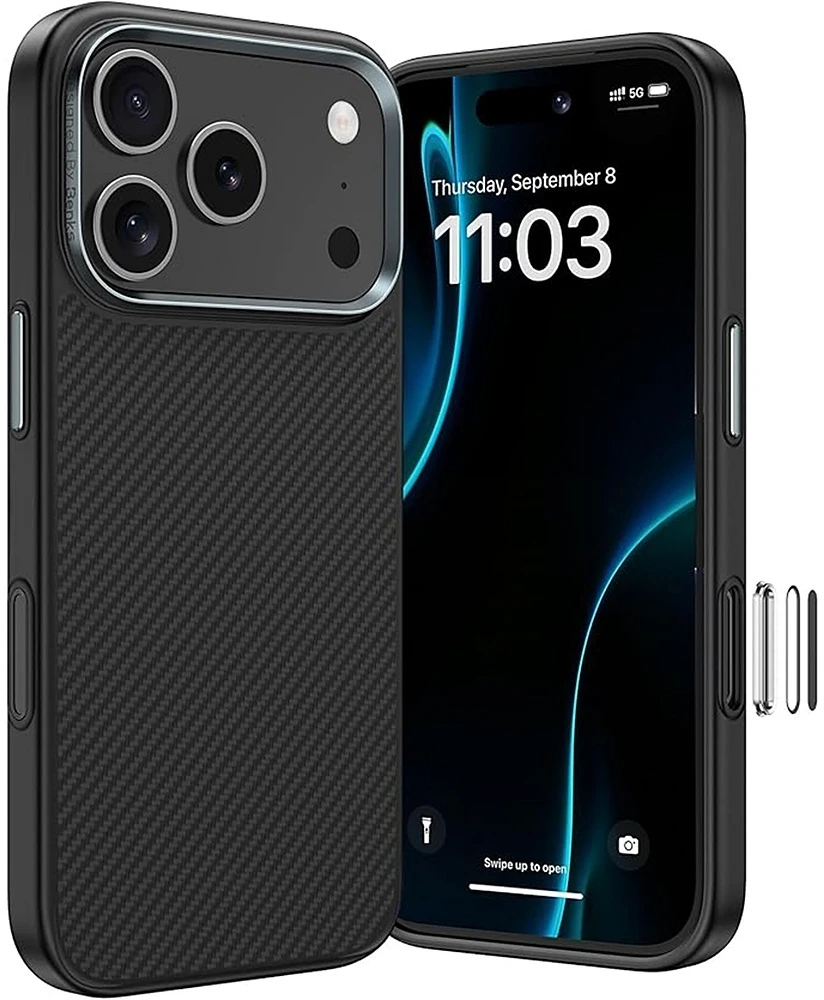 Benks Dėklas Magnetic Armor Pro Kevlar Metal Frame 600D (C.K.FL.AP.BK.BA73) iPhone 18 Pro Max/17 Pro Max (Camera Control Button)