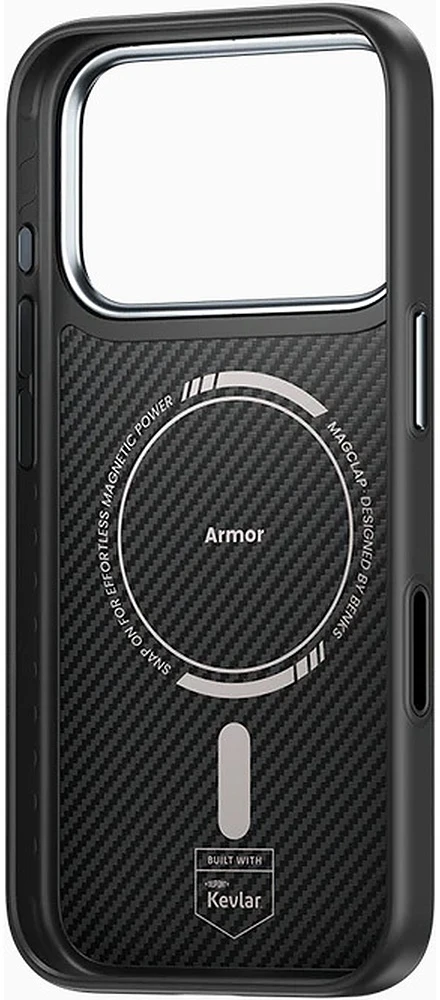 Benks Dėklas Magnetic Armor Pro Kevlar Metal Frame 600D (C.K.FL.AP.BK.BA72) iPhone 18 Pro/17 Pro (Camera Control Button)