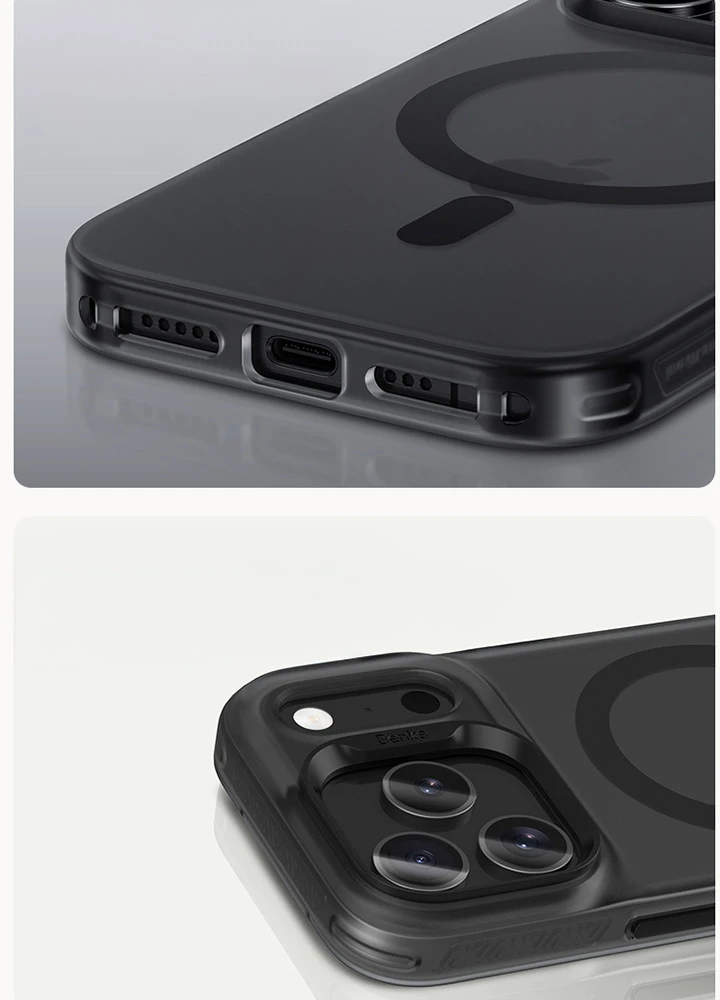 Benks Magnetic Lucid Armor dėklas (0070) skirtas Apple iPhone 17 Pro Max juodos spalvos (Camera Control Button)