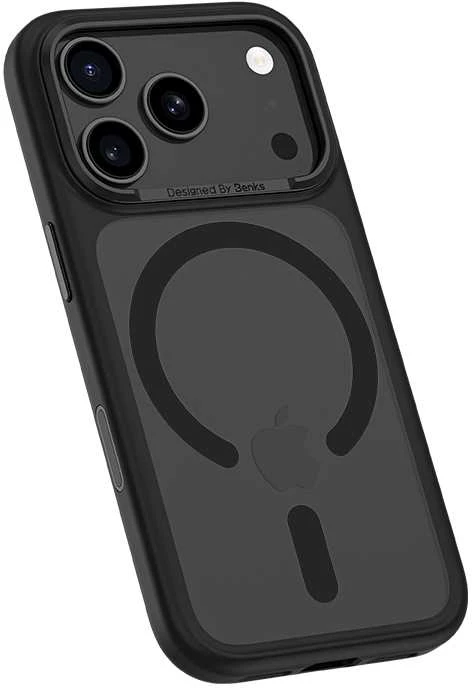 Benks Dėklas Magnetic Mist Metal Frame (0070) skirtas Apple iPhone 17 Pro Max juodos spalvos (Camera Control Button)