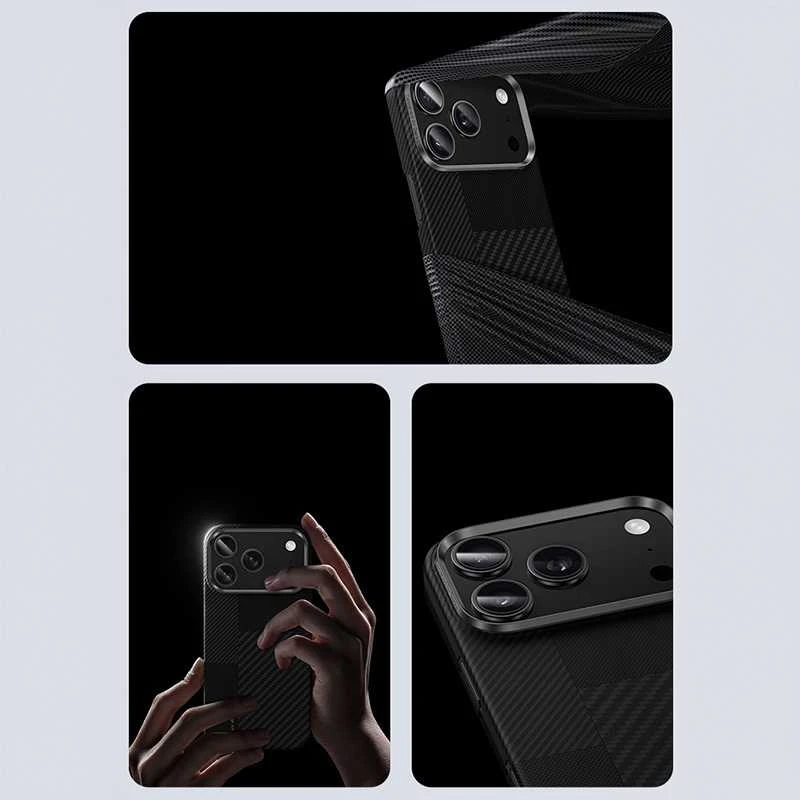 Benks Dėklas Montage Magnetic Armor Air Kevlar Metal Frame 600D+1500D (MB69) skirtas iPhone 17 Pro juodos spalvos