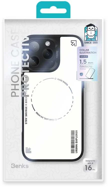 Oem Benks Dynamic Minimalist Case Apple iPhone 16 Pro Max dėklas telefonui baltos spalvos