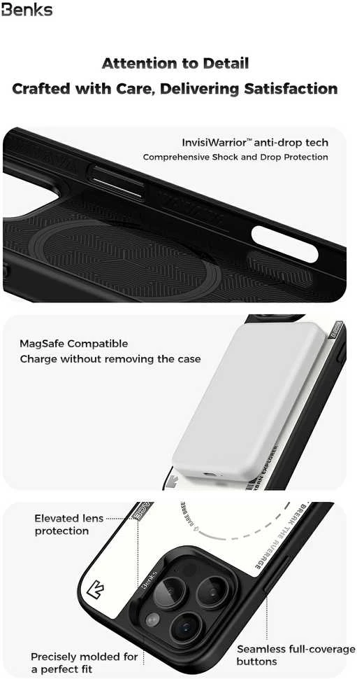 Oem Benks Dynamic Minimalist Case Apple iPhone 16 Pro Max dėklas telefonui baltos spalvos