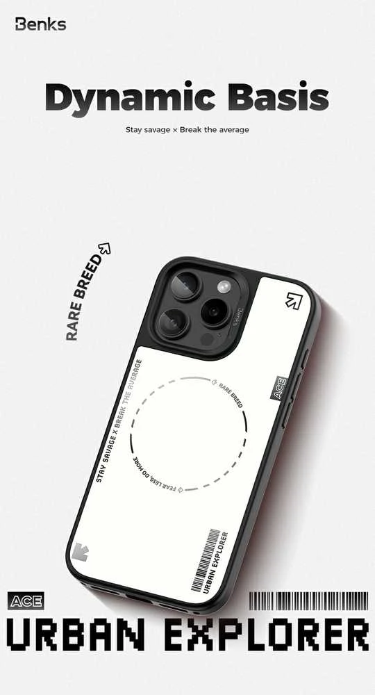 Oem Benks Dynamic Minimalist Case Apple iPhone 16 Pro Max dėklas telefonui baltos spalvos