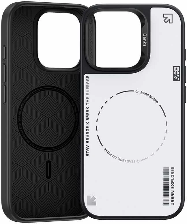 Oem Benks Dynamic Minimalist Case Apple iPhone 16 Pro dėklas telefonui baltos spalvos