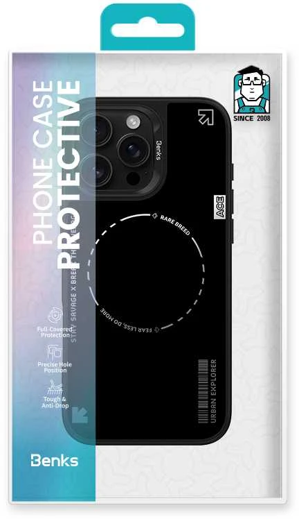 Benks Dynamic Minimalist dėklas skirtas Apple iPhone 16 Pro juodos spalvos