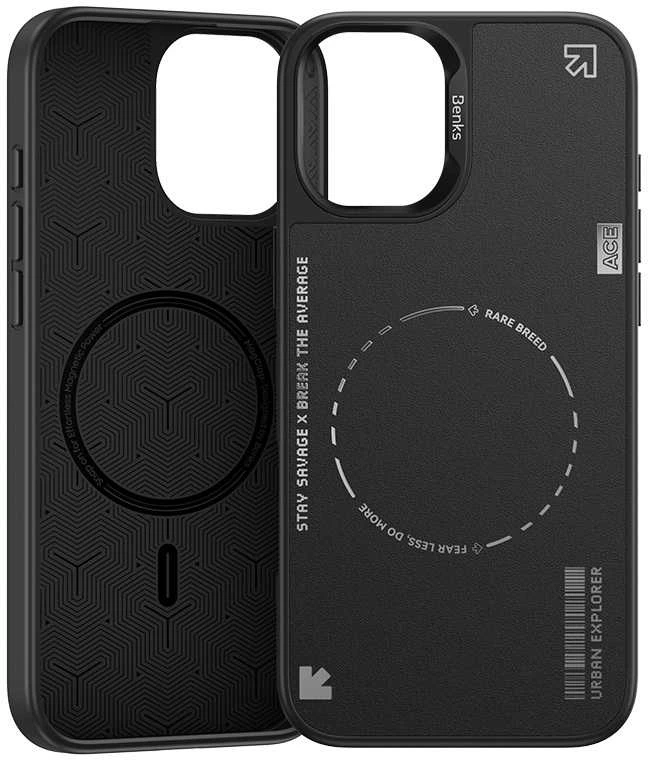 Benks Dynamic Minimalist dėklas skirtas Apple iPhone 16 juodos spalvos
