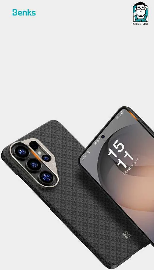 Benks Magnetic Armor Air Armor Grid Kevlar dėklas Metal Frame 600D (E049) skirtas Samsung Galaxy S26 Plus juodas
